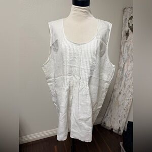 White Sleeveless Grace Elements Linen Woman’s top